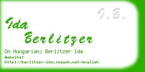 ida berlitzer business card